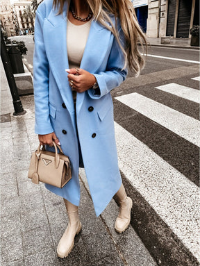 Women's Wool Long Sleeve Coat — View 8