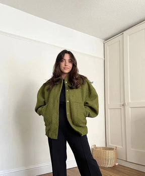 Women's Wool Oversized Button Detail Coat — View 8