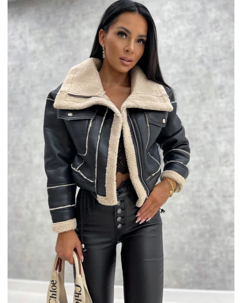 Women's Leather Look Jacket — View 1
