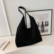 Women's Suede Look Slouchy Tote Bag in Black by Juana Fashion