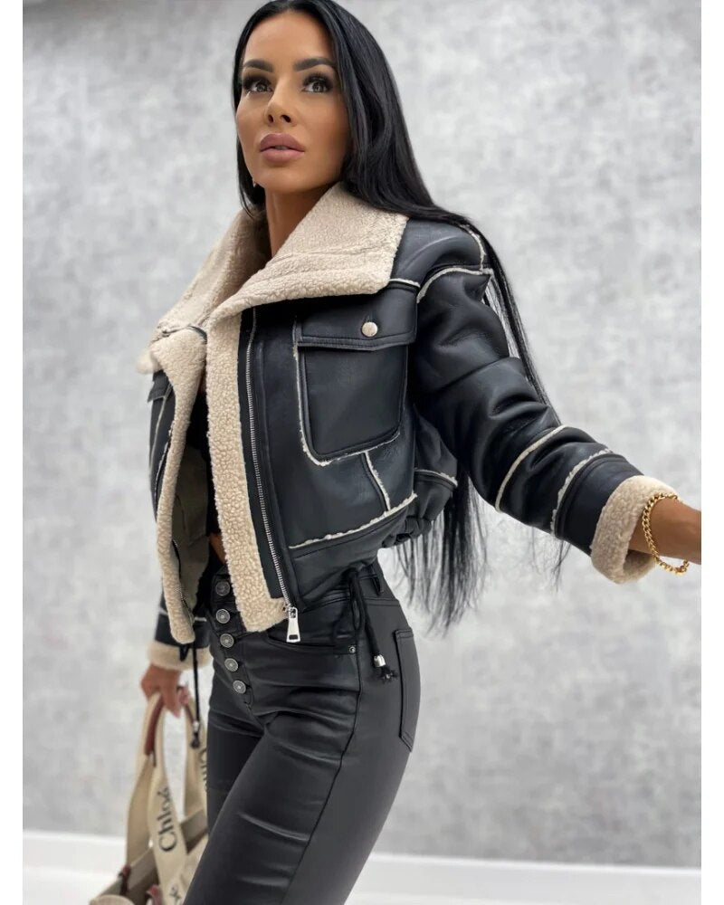 Women's Leather Look Jacket — View 4