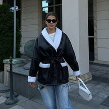 Women's Leather Look Jacket — View 4
