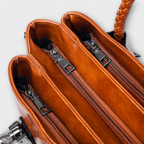 Women's Barrel Satchel with Braided Handles by Juana Fashion