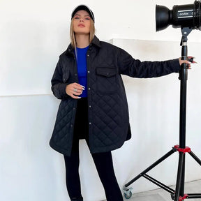 Women's Button Detail Puffer Jacket — View 7