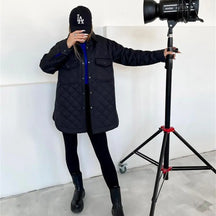 Women's Button Detail Puffer Jacket — View 17