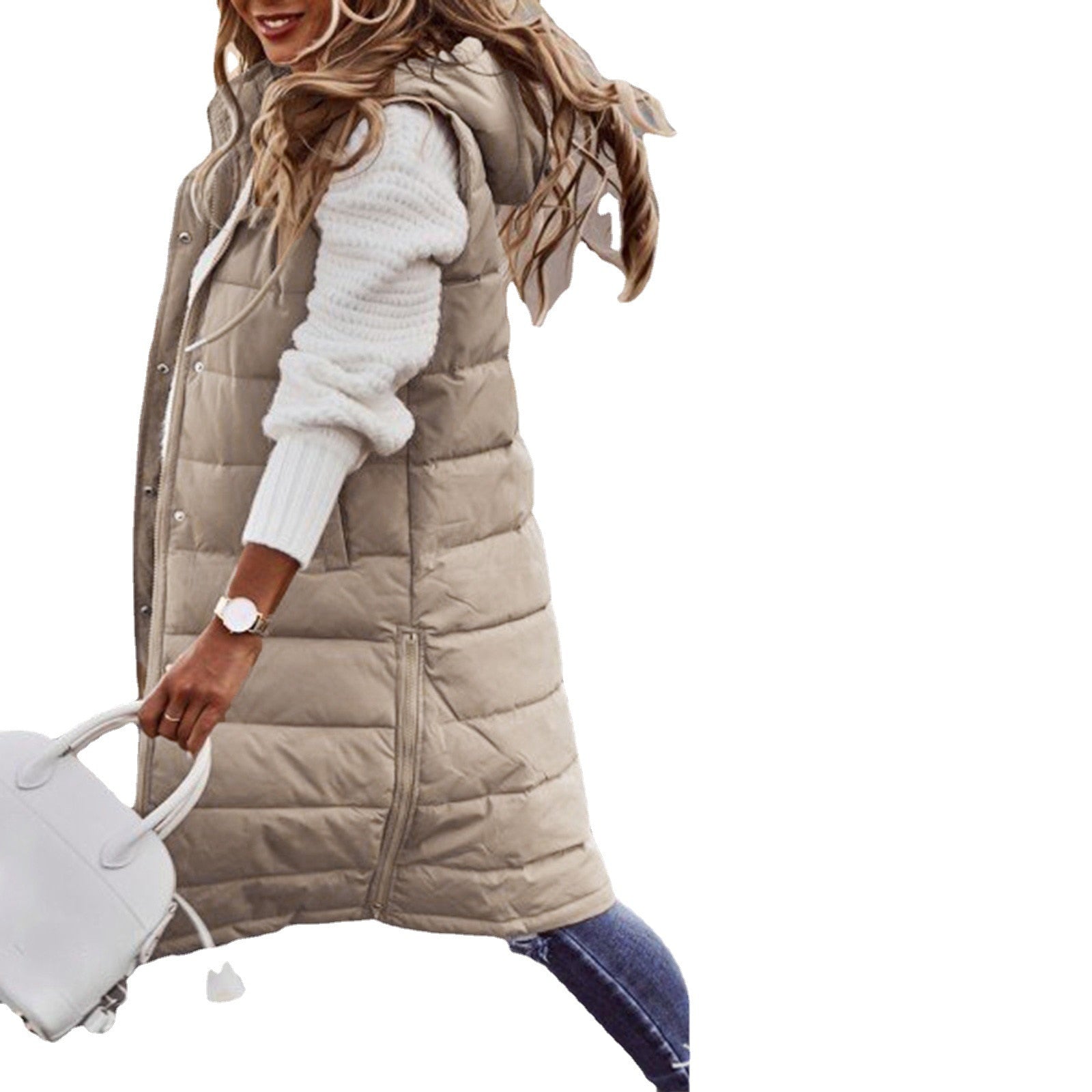 Women's Longline Sleeveless Coat — View 2