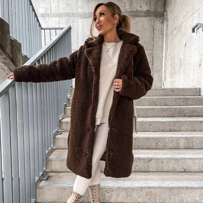 Women's Longline Teddy Coat — View 2