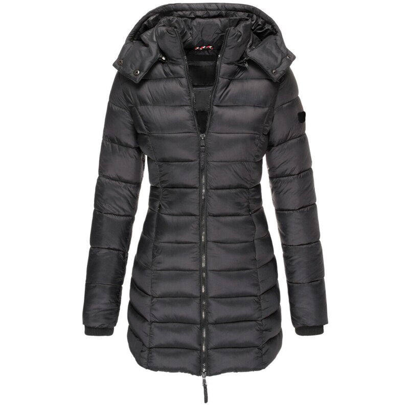 Women's Hooded Longline Puffer Coat — View 4