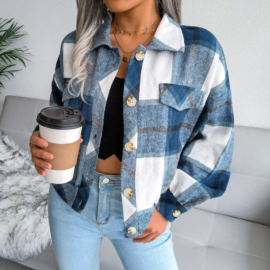 Women's Wool Plaid Jacket — View 1