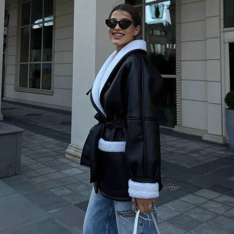 Women's Leather Look Jacket — View 1