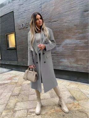 Women's Wool Long Sleeve Coat — View 6