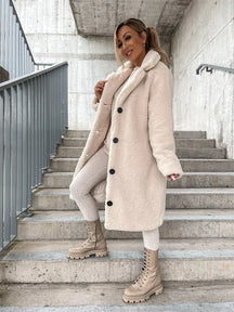 Women's Longline Teddy Coat — View 3