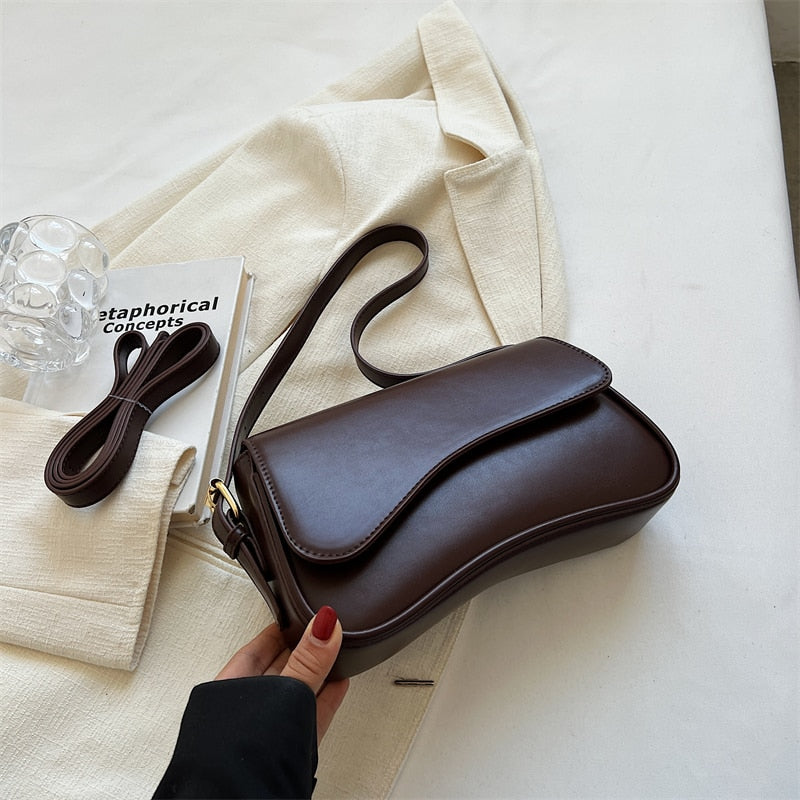 Women's Vintage Style Compact Crossbody Bag in Coffee Brown by Juana Fashion