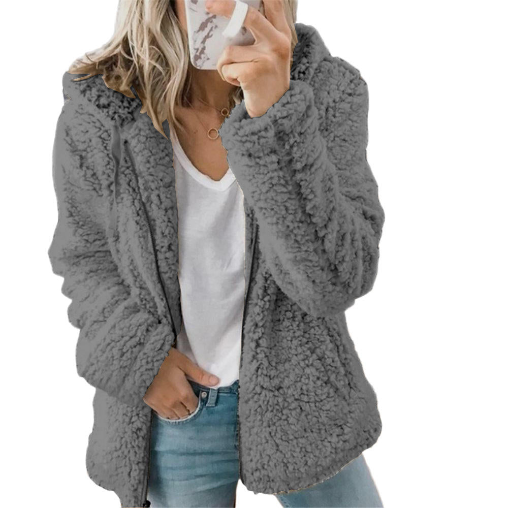 Women's Zip Front Teddy Coat — View 7