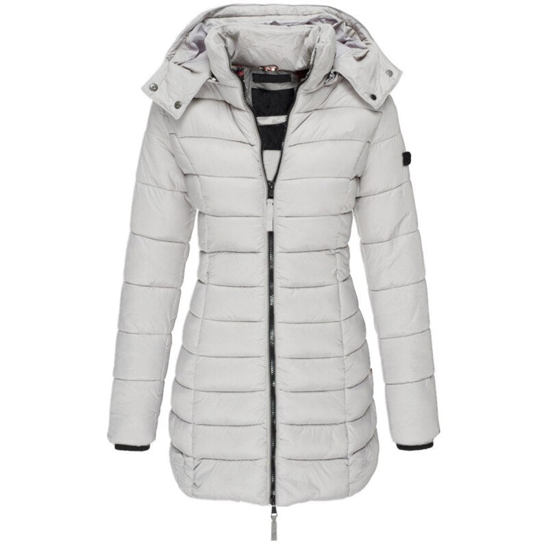 Women's Hooded Longline Puffer Coat — View 1