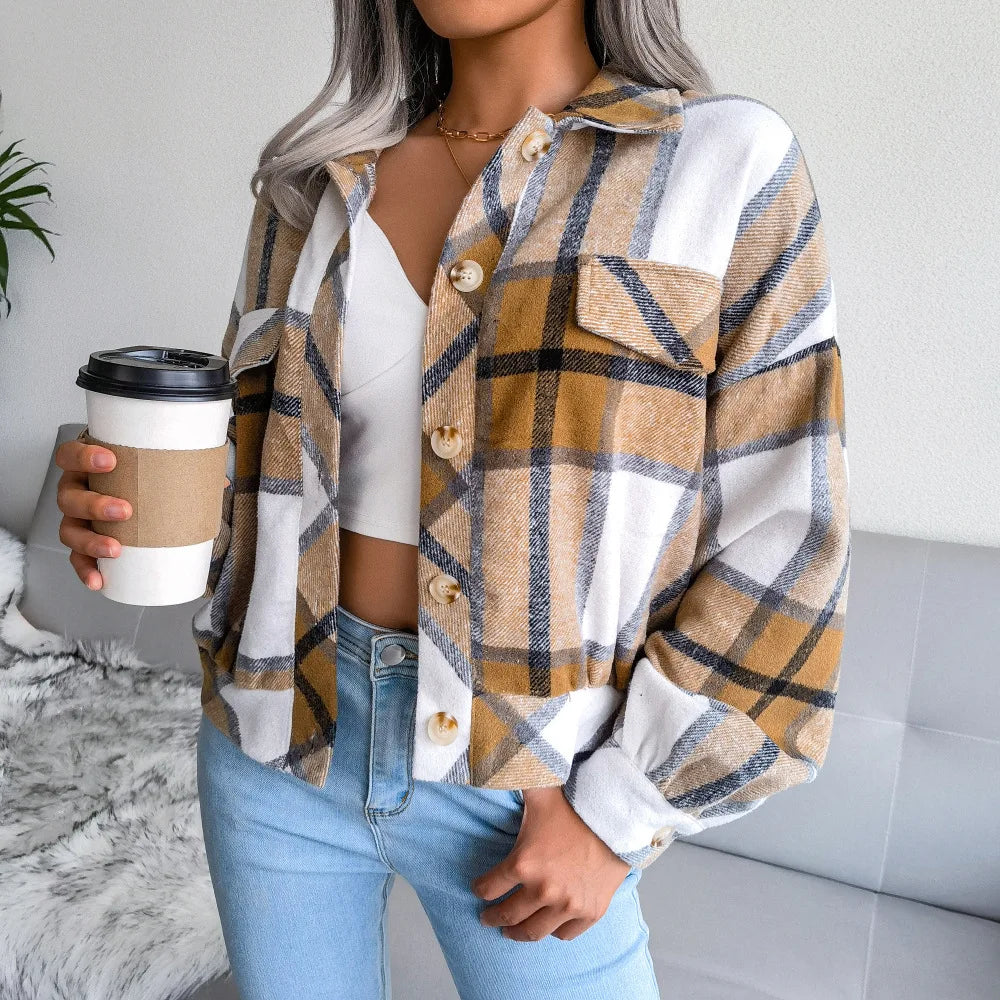 Women's Wool Plaid Jacket — View 3