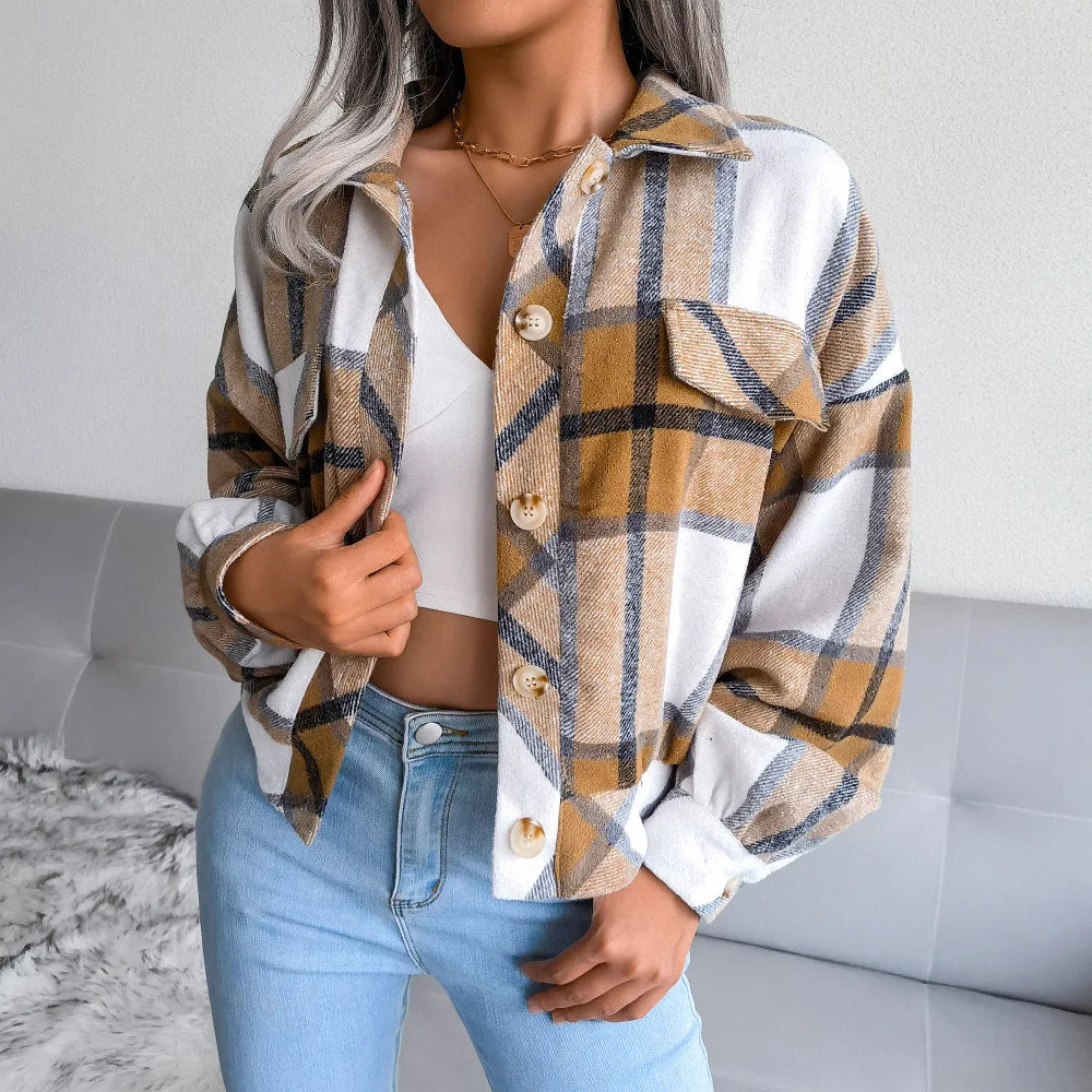 Women's Wool Plaid Jacket — View 6