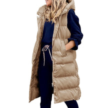 Women's Single Breasted Hooded Longline Vest — View 5