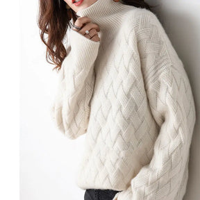 Women's Cashmere Blend Turtleneck Sweater — View 4