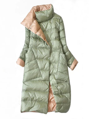 Women's Plaid Longline Coat — View 10