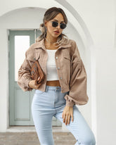 Women's Corduroy Balloon Sleeve Jacket — View 9
