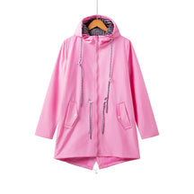 Women's Relaxed Hooded Coat with Adjustable Fit | Claudia in Blue - Juana Fashion