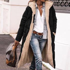 Women's Hooded Reversible Longline Puffer Coat — View 2