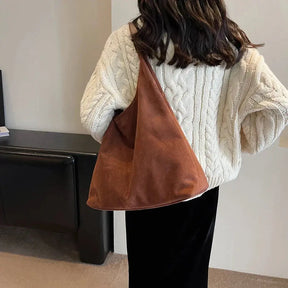 Women's Suede Look Slouchy Tote Bag by Juana Fashion