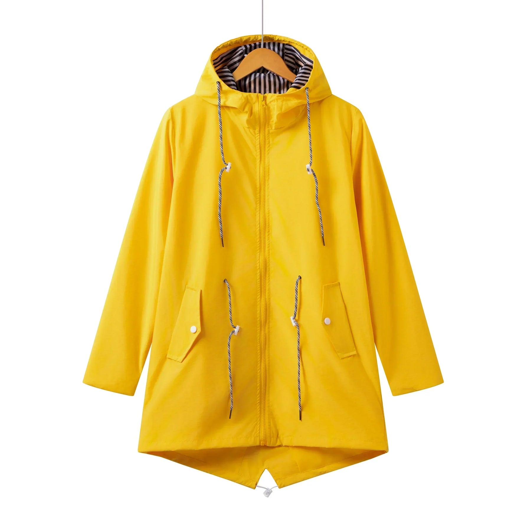 Women's Relaxed Hooded Coat with Adjustable Fit | Claudia in Blue - Juana Fashion