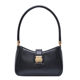 Women's Zip Shoulder Bag with Buckle Detail in Black by Juana Fashion