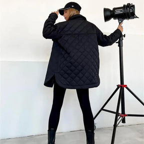 Women's Button Detail Puffer Jacket — View 6