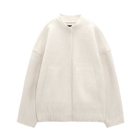 Women's Wool Oversized Button Detail Coat — View 11