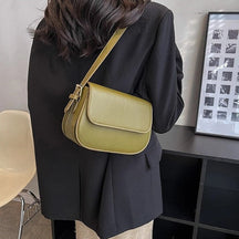 Women's Classic Flap Saddle Bag in Green by Juana Fashion