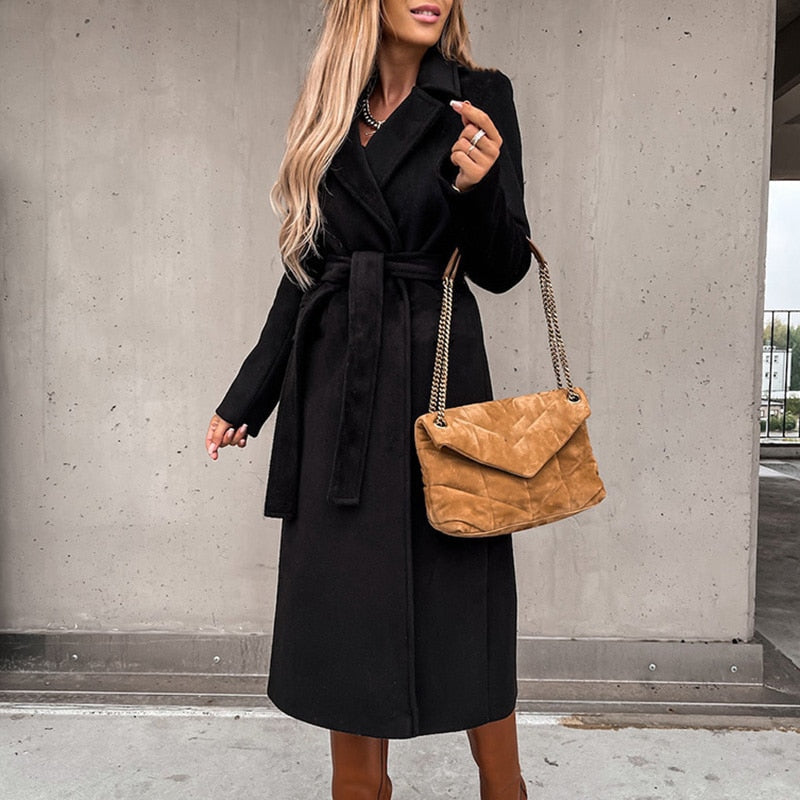 Women's Wool Belted Coat — View 2