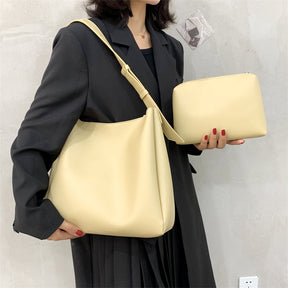 Women's Soft Faux Leather Shoulder Tote Bag by Juana Fashion