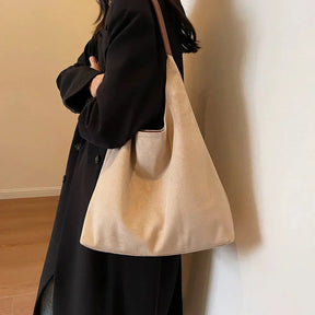 Women's Suede Look Slouchy Tote Bag by Juana Fashion