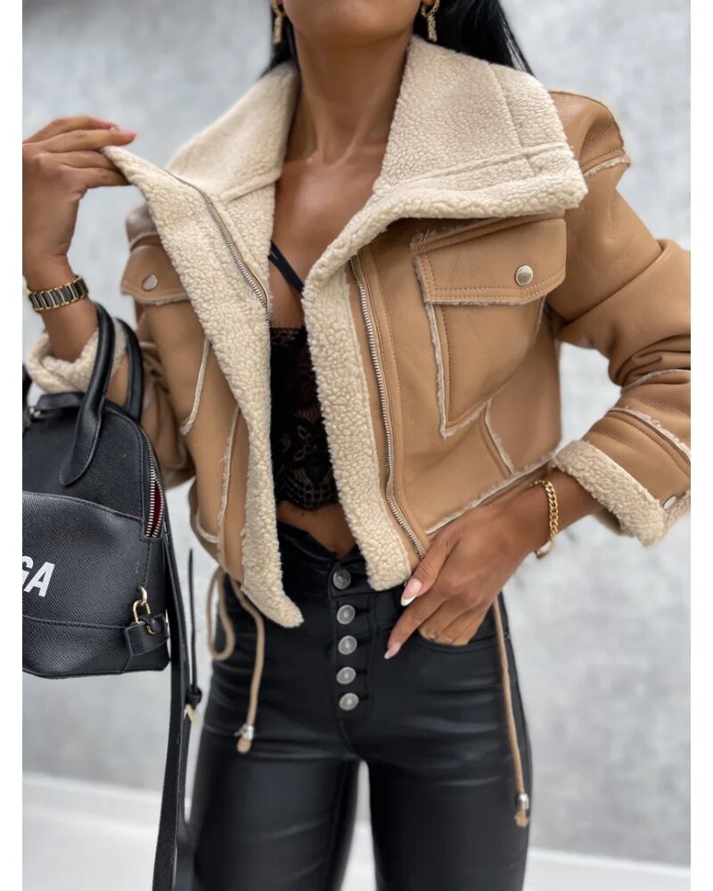 Women's Leather Look Jacket — View 8