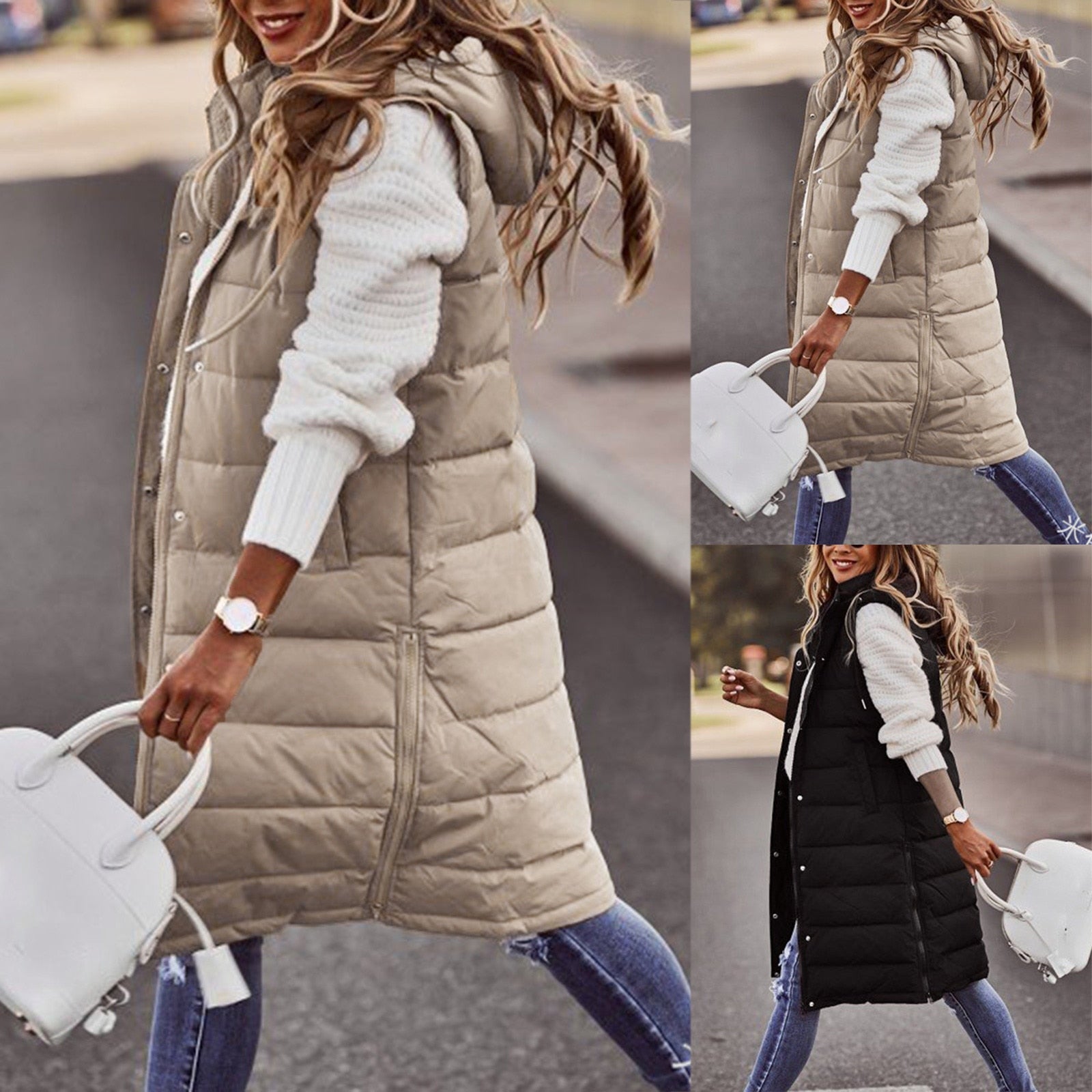 Women's Longline Sleeveless Coat — View 3