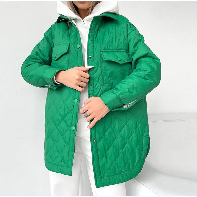 Women's Button Detail Puffer Jacket — View 19