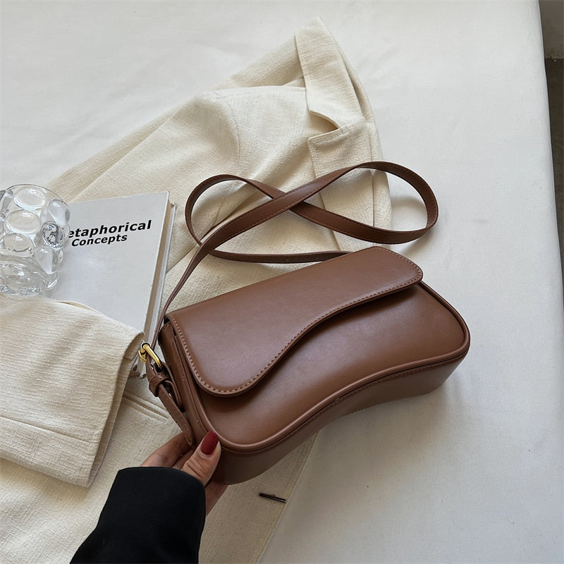 Women's Vintage Style Compact Crossbody Bag in Reddish Brown by Juana Fashion