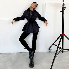 Women's Button Detail Puffer Jacket — View 8