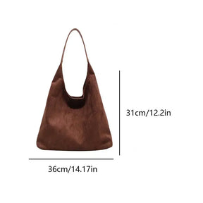 Women's Suede Look Slouchy Tote Bag by Juana Fashion