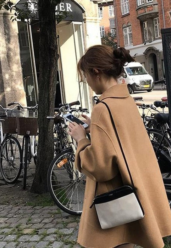 Women's Wool Single Breasted Longline Coat — View 6
