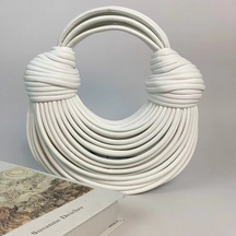 Women's Knot Handle Statement Handbag in White by Juana Fashion
