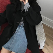 Women's Wool Single Breasted Longline Coat — View 2