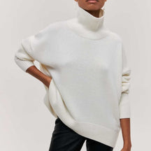 Women's Cotton Oversized Turtleneck Sweater — View 8