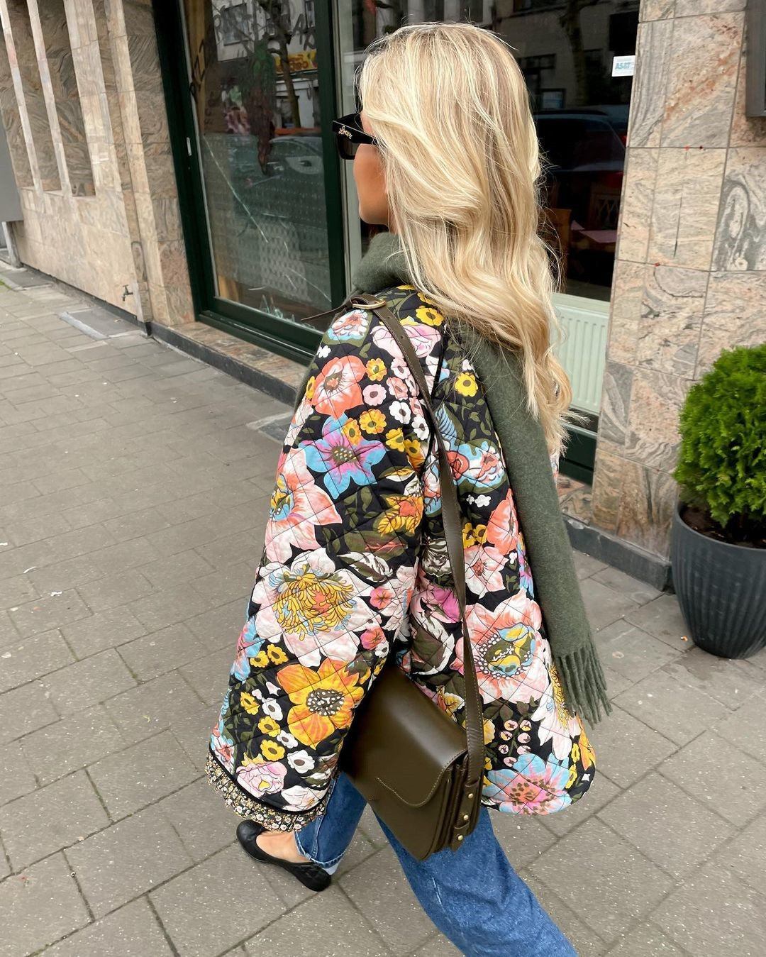 Women's Wool Blend Floral Teddy Coat — View 3