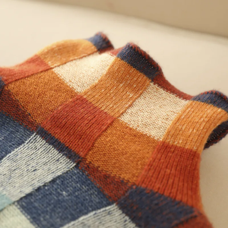 Women's Cashmere Patchwork Turtleneck Sweater — View 3