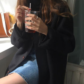 Women's Wool Single Breasted Longline Coat — View 5