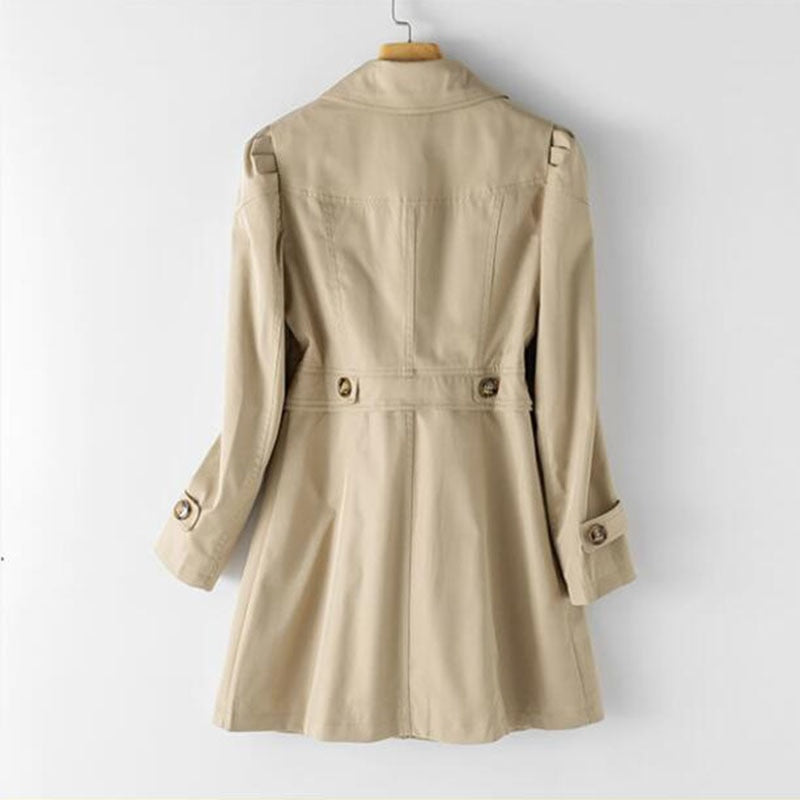 Women's Single Breasted Midi Longline Trench Coat — View 1